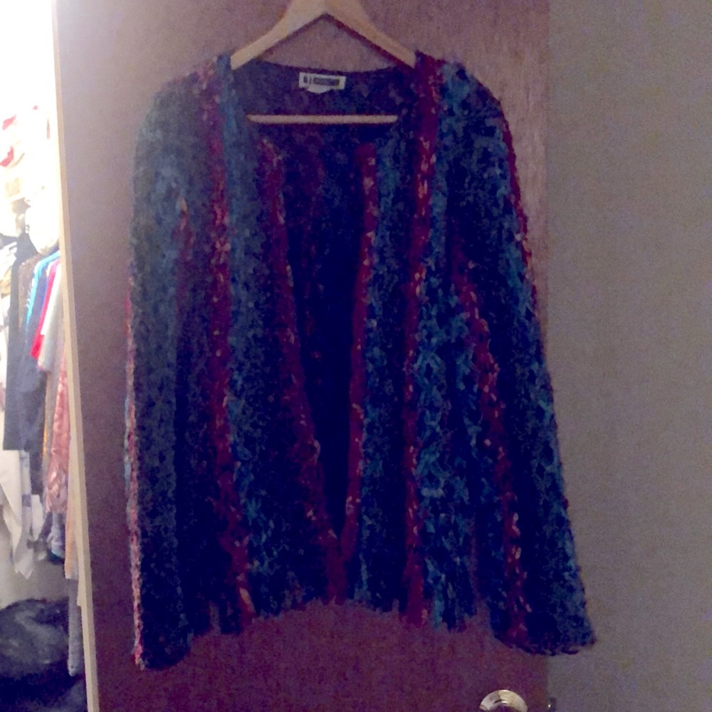 Black multi- colored braided jacket